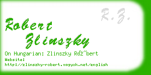 robert zlinszky business card